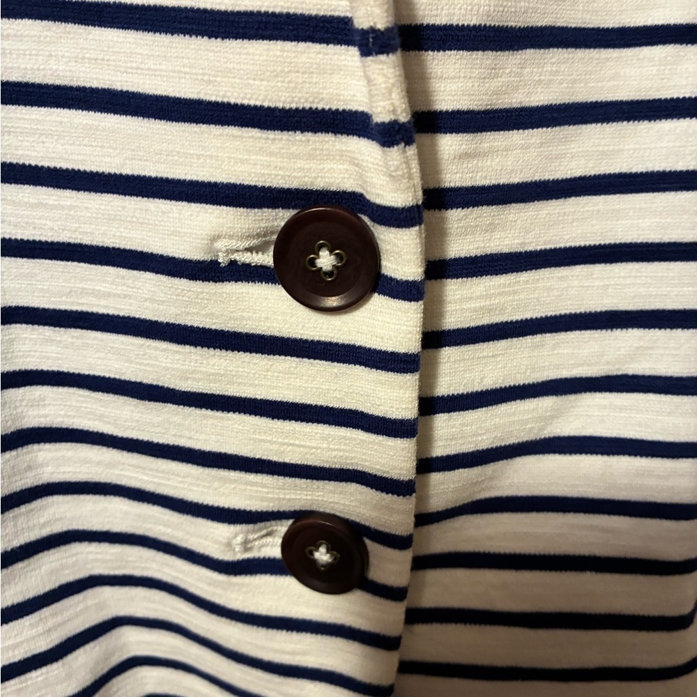 J. Crew Maritime Nautical Striped Blazer Jacket EUC Sz S Navy White Yacht - Picture 4 of 8